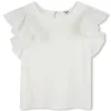 Top with frilled sleeves