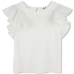 Top with frilled sleeves