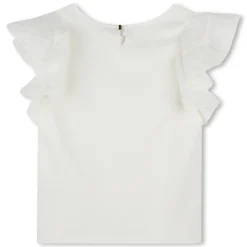 Top with frilled sleeves