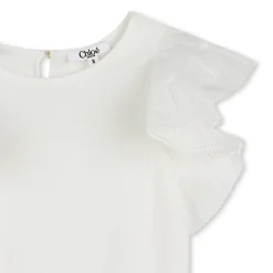 Top with frilled sleeves