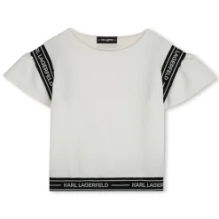 T-shirt with frilled sleeves