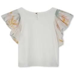 T-shirt with frilled sleeves