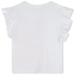 T-shirt with frilled sleeves
