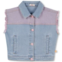 Two-tone denim vest