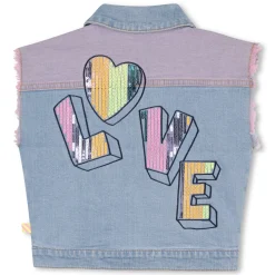 Two-tone denim vest