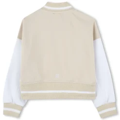 Two-tone fleece bomber jacket