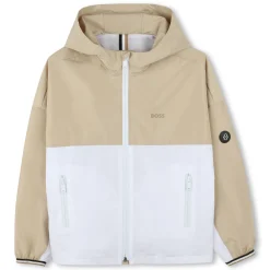 Two-tone hooded windbreaker