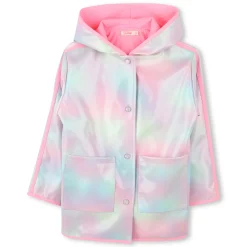 Waxed hooded raincoat