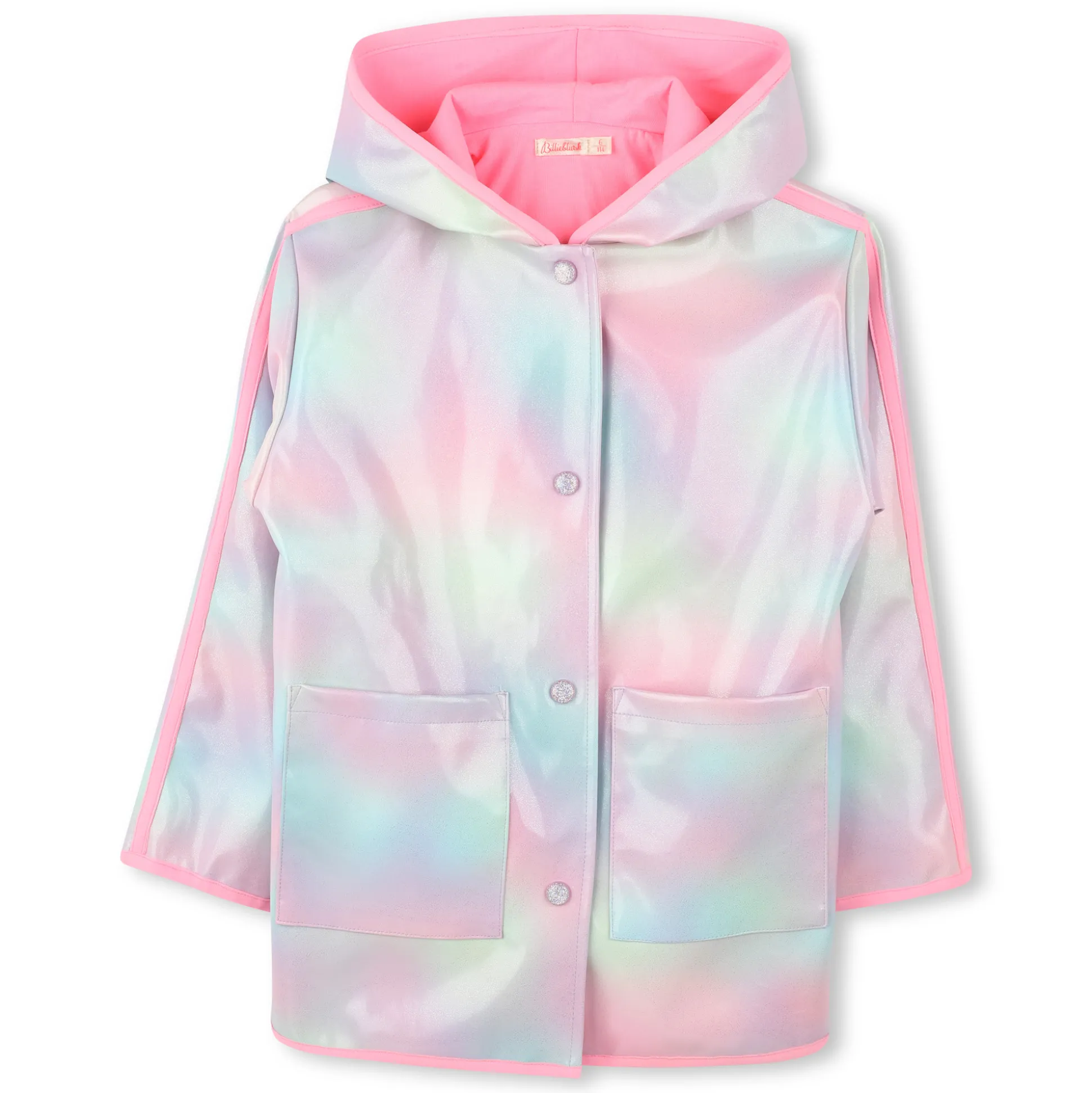 Waxed hooded raincoat