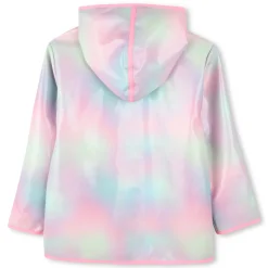 Waxed hooded raincoat