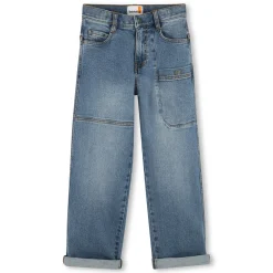 Wide adjustable-waist jeans