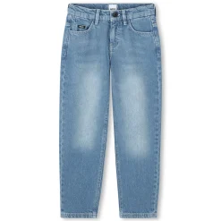 Wide-leg 5-pocket cotton jeans