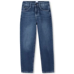 Wide-leg 5-pocket cotton jeans