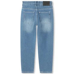 Wide-leg 5-pocket cotton jeans