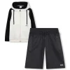 Zip-up cardigan and shorts set