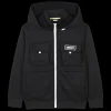 Zip-up hooded cardigan
