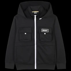 Zip-up hooded cardigan