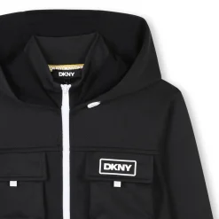 Zip-up hooded cardigan