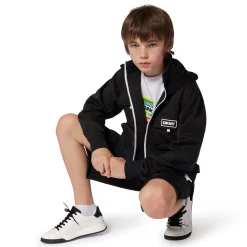 Zip-up hooded cardigan
