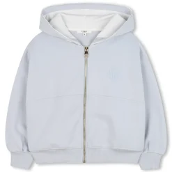 Zip-up hooded fleece cardigan