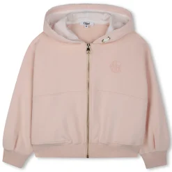 Zip-up hooded fleece cardigan