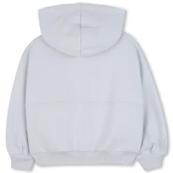 Zip-up hooded fleece cardigan