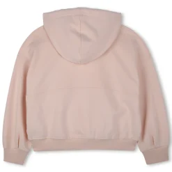 Zip-up hooded fleece cardigan