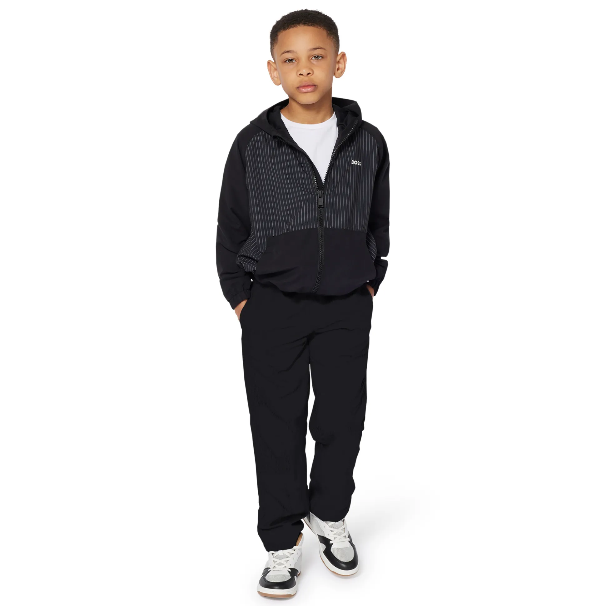 Zip-up hooded windbreaker