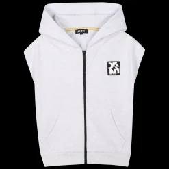 Zip-up sleeveless cardigan